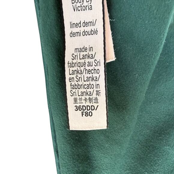 Victoria's Secret Green Lace Demi Bra 36DDD Body by Victoria Romantic Supportive - Picture 9 of 16
